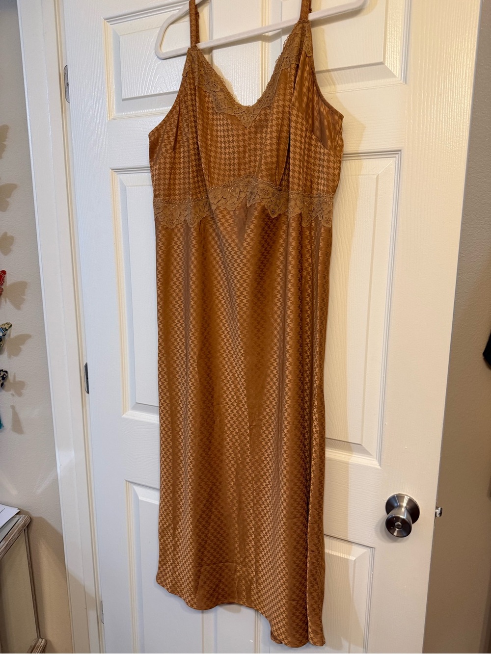 torrid Caramel Lace-Trim Houndstooth Slip Dress
